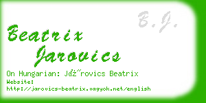 beatrix jarovics business card